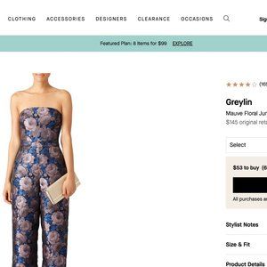 Greylin Mauve Floral Jumpsuit